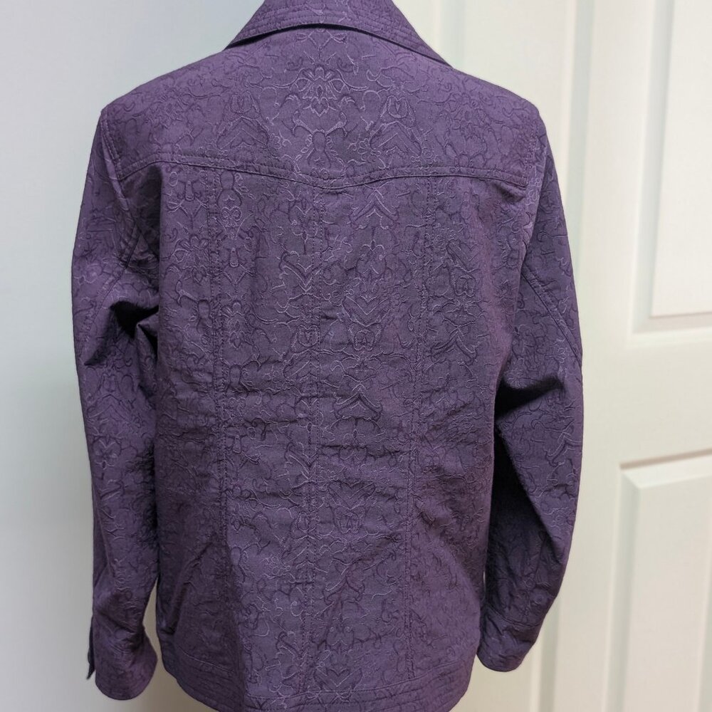 Coldwater Creek Royal Purple Textured Jacket Size W18 - Picture 2 of 11